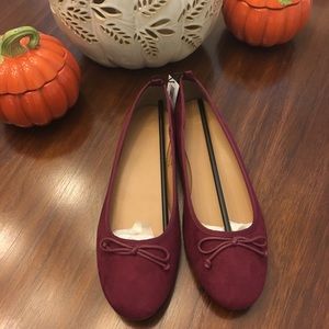 Wine color ballet flats